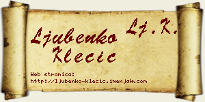 Ljubenko Klecić vizit kartica